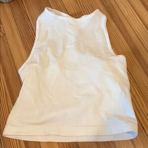 White Sleeveless Ribbed Top